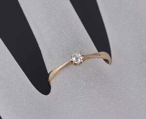 E.L. Weimann. Solitairering af 14 kt. guld, 0.10 ct.