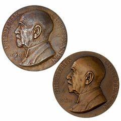 Christensen, Frederik, 1935, Salomon, Ag og bronze, 55 mm, hhv. 85,6 g og 87,0 g, ex. Dragsteds samling 490, 491