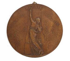Plakett i brons, omkring år 1900