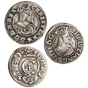 Christian IV, Glückstadt, 3 skilling lybsk 1624, H 170 3 skilling lybsk 1641, H 176A, Sieg 170.1 3 skilling lybsk 1644, H 177