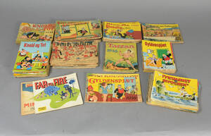 Samling ældre tegneserier. Børnene på Sydhavsøen, Tarzan, Gyldenspjæt, Knold Tot, Blondie, m.m.