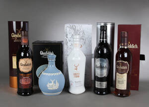 Glenfiddich. Samling whisky, bl.a. Winterstorm og Wedgewood 5