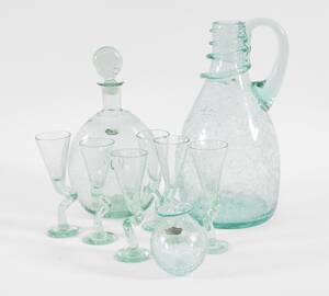 Glas 9 delar, Ture Berglund, Stockholms Glasbruk
