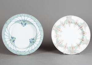 Meissen, 2 Jugendstil-Teller, aus dem Krokus- u. Flügelmuster-Service 2