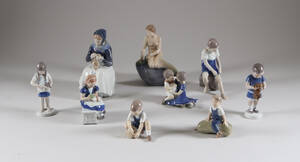 Samling af porcelænsfigurer. Royal Copenhagen, BG 9
