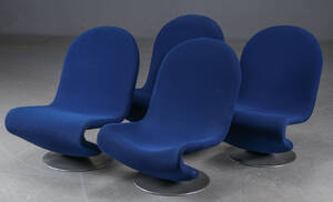 Verner Panton. Fire lænestole 1-2-3 4