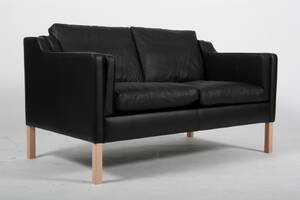 Stouby Design. To-pers. sofa, model Eva, sort læder