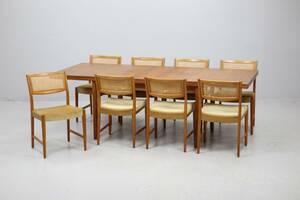 MATBORD, med STOLAR, 8 st, teak, Skaraborgs Möbelindustri AB, Tibro, 1960-tal