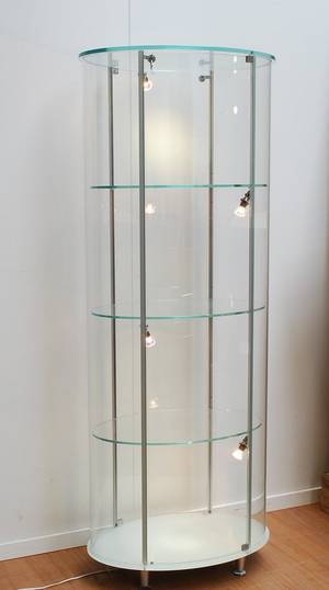 Oval Glasvitrine Udstillingsmontre