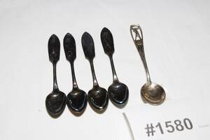 Kaffeskedar i silver, 5 st
