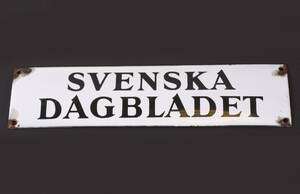 Emaljerad skylt, Svenska Dagbladet, 1900-talets första hälft