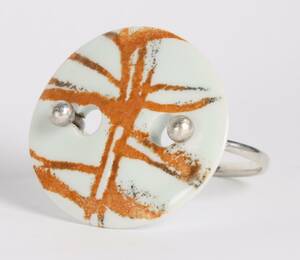 A. MichelsenRoyal Copenhagen Armring af sterlingsølv med porcelænsplakette