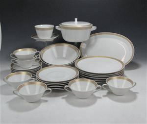 2 Service Rosenthal, Kaffeeservice Form 2000 Gala blau und Hutschenreuther Speiseservice Noblesse 44