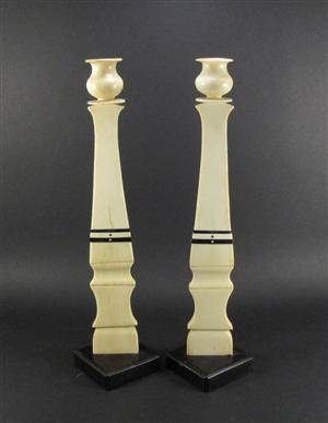 Paar Elfenbein Kerzenleuchter, Art Deco 2