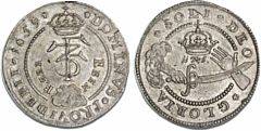 8 mark 2 krone 1659 Eben Ezer, H 99, S 30, Aagaard 73, Dav. 3577