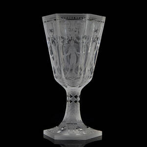 SIMON GATE. POKAL Sex Gracer glas, Orrefors, graverad, signerad, utförd 1955.