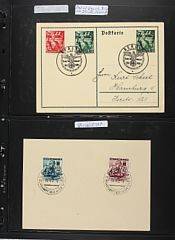 Germany. WW II. Interesting collection in a large album with material from World War II including covers, cards, stamps and others. Please inspect