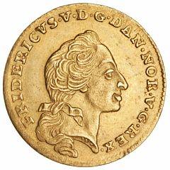 Frederik V, kurantdukat 12 mark 1761 K, H 22E, ridser på revers