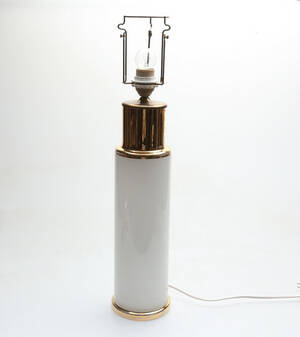 BORDSLAMPA, glasmetall, möjligen Flygsfors, 1900-tal.