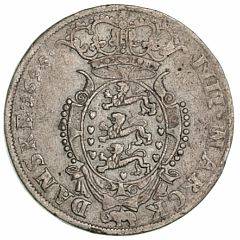 Christian V, Glückstadt, 4 mark krone 1695, H 125C