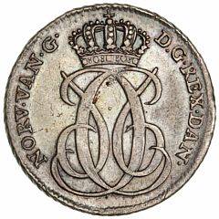 Dansk Vestindien, Christian VI, 12 skilling 1740, H 1, nydelig mønt