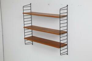 VÄGGHYLLA, teak, stringmodell, 19501960-tal