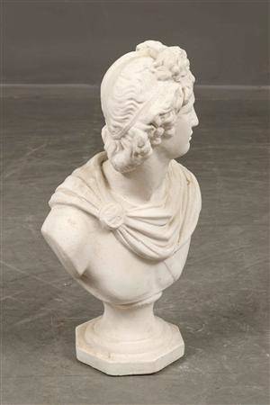 Byst Apollo höjd 56 cm, marmorblandning, Italien