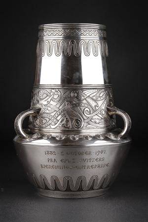 A. Dragsted. Skønvirke vase, sølv