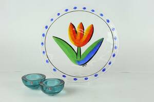 ULRICA HYDMAN-VALLIEN, fat, Tulpan, Kosta Boda, samt ljusstakar, ett par, Iittala.