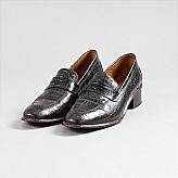 Loafer, Ralph Lauren, svarta krokopräglade