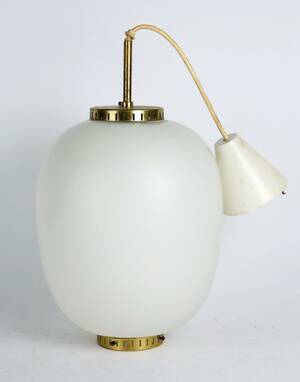 Bent Karlby 1912-1998 Kina pendel af opalglas, monteringer af messing