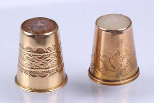 Dansk guldsmed. To fingerbøl af 14 kt. guld 2