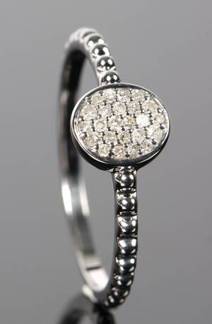Diamantring, 9 kt hvidguld, 0.16ct.