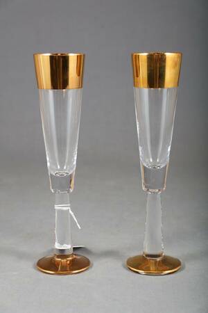 ERIKA LAGERBIELKE FÖDD 1960, CHAMPAGNESTRUTAR, 1 PAR, MITT DITT, ORREFORS, HÖ 24 CM