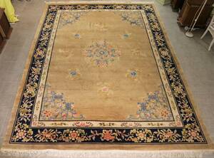 KINAMATTA, BEIGE BOTTEN MED BLÃ… BÃ…RD, 480 X 357 CM