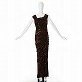 Tadashi Shoji, aftonklänning, brun tyll