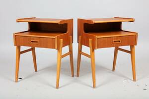 SÄNGBORD, ETT PAR, 195060-TAL, TEAK, HÖJD 54, 40 X 32,5 CM