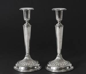 Ljusstakar ett par, silver, empirestil, KEC, 1971