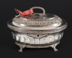 Sockerskrin i silver, empire, 1839