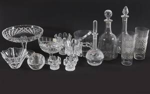 Parti glas och kristallföremål