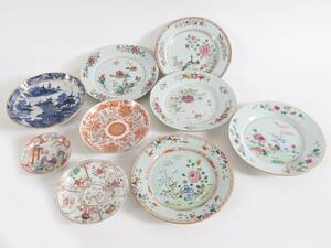 Porslin 9 delar, Kina, mestadels 1700-tal