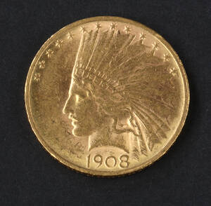 USA, 10 dollars GULD 1908 - Indian Head