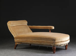 Chaiselong betrukket med velour, 1900-tallets begyndelse