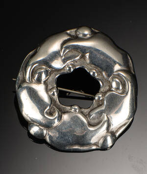 Thorvald Bindesbøl. Broche af sølv, År 1900, 34 gram