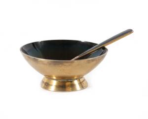 Saltkar med sked, sterlingsilver, Volmer Bahner, Danmark
