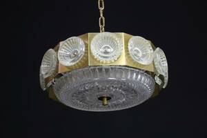 TAKLAMPA, metallglas, Bohemia Crystal, 1900-tal