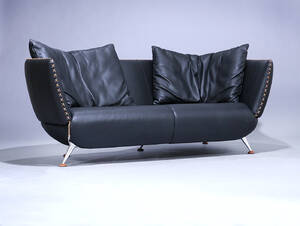 Mathias Hoffmann for De Sede, stor lounge sofa, model DS 102, sort læder