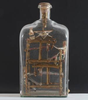 Flaska med diorama, 1800-tal
