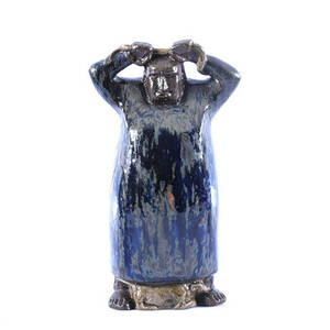 SKULPTUR, glaserat stengods, Åke Holm, 1950-tal.