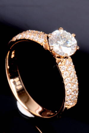 Diamantring, 14 kt rosaguld, 1.16 ct.